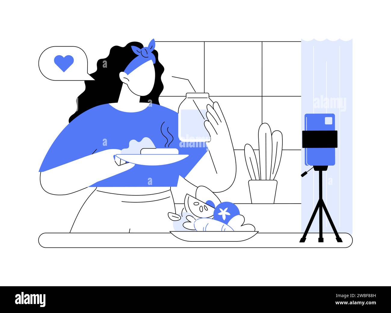 Healthy cooking blog isolated cartoon vector illustrations Stock Vector ...