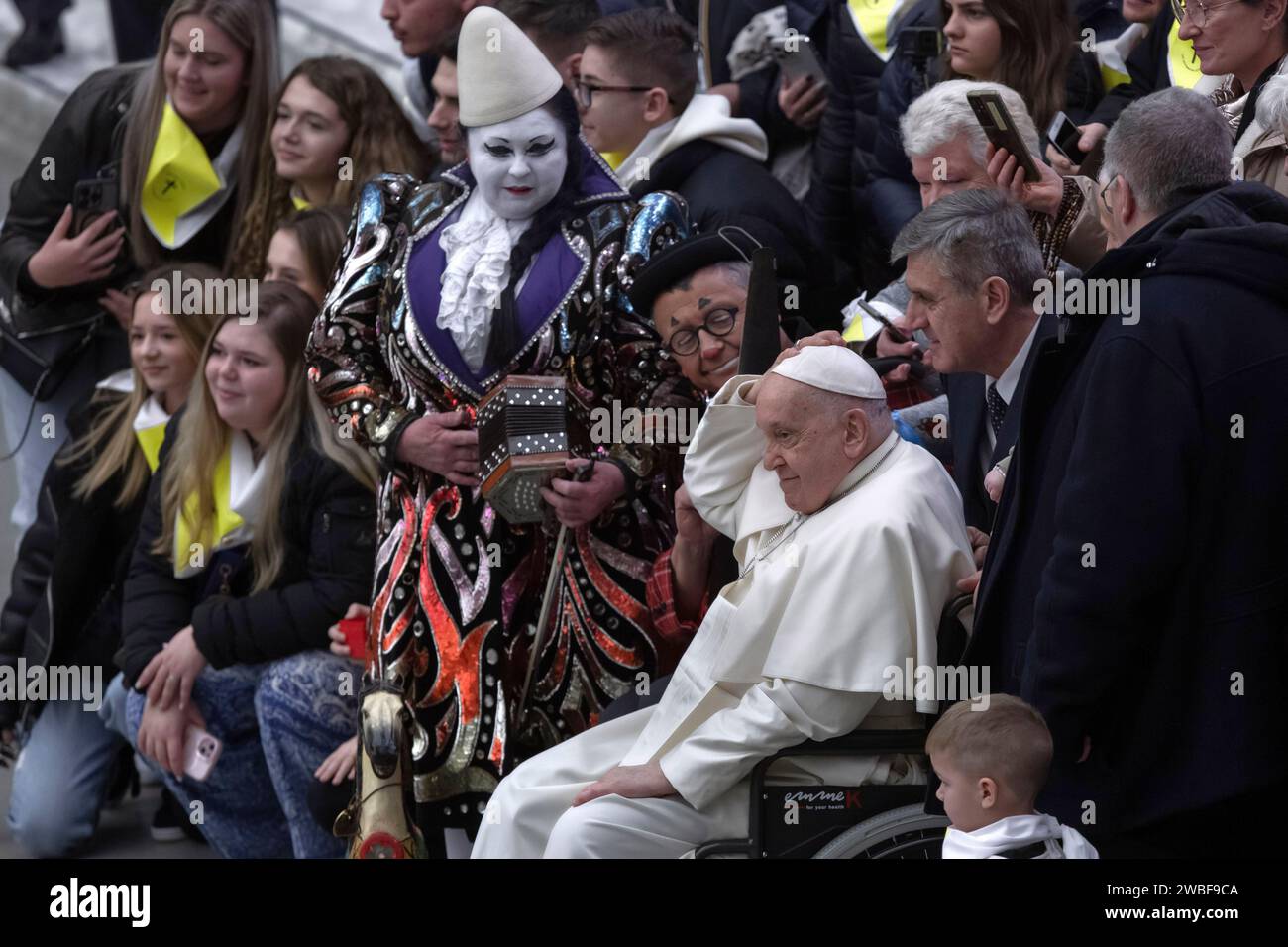 Vatican City, Vatican, 10 January, 2024. Pope Francis during his weekly