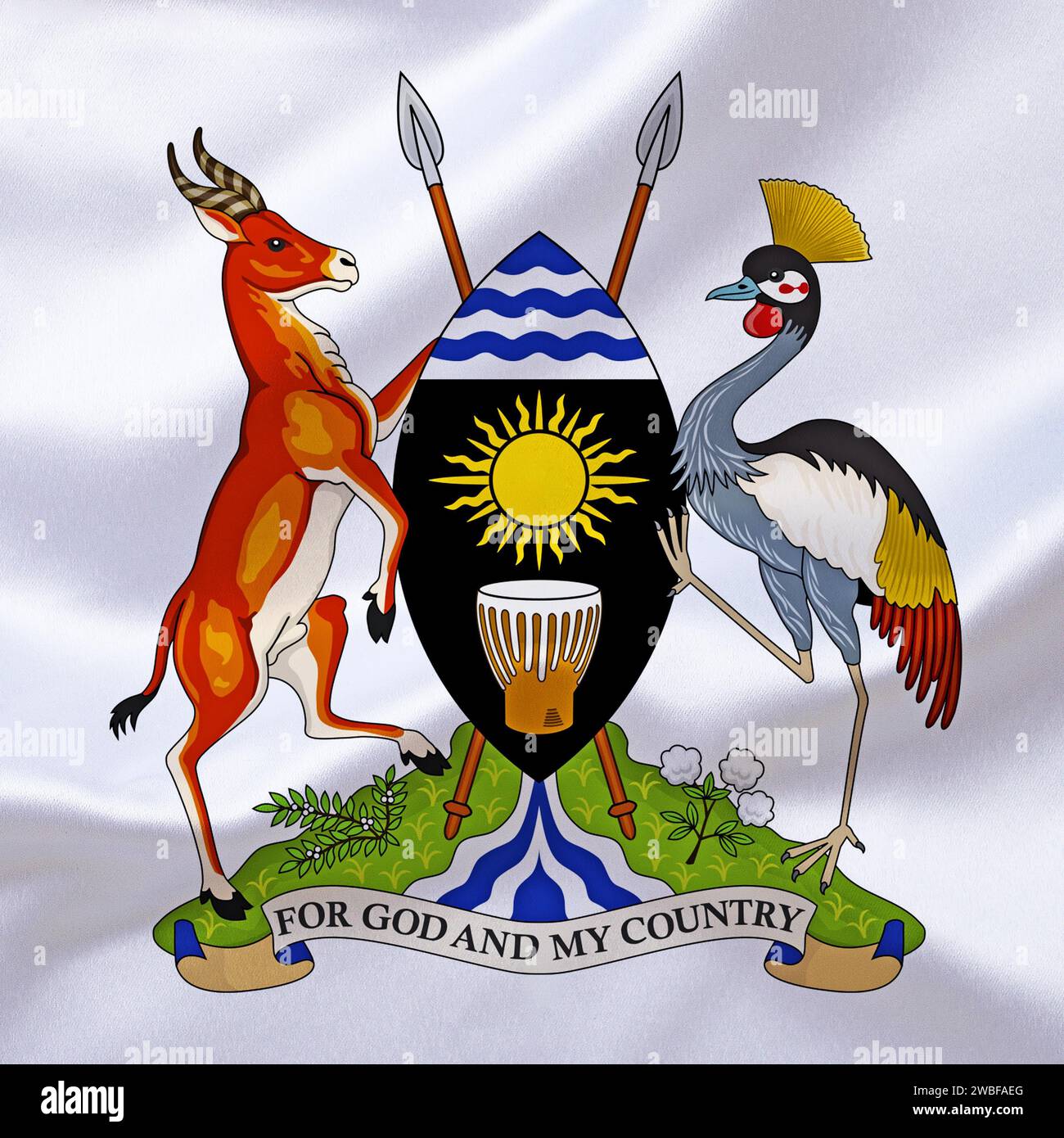 Africa, African Union, the coat of arms of Uganda, Studio Stock Photo