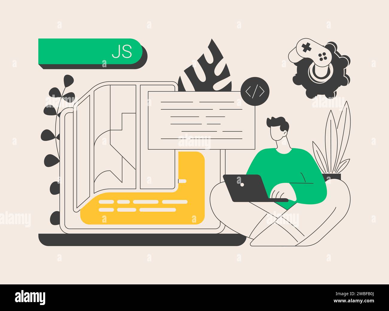 JavaScript abstract concept vector illustration Stock Vector Image ...