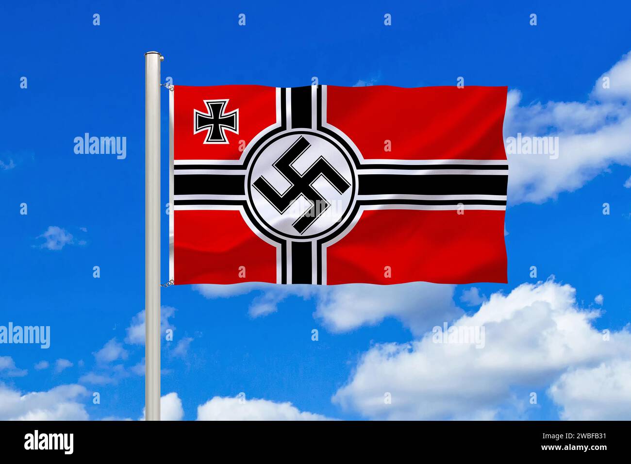 The historical flag of the German Reich, war flag from 1938, 1945, Studio Stock Photo