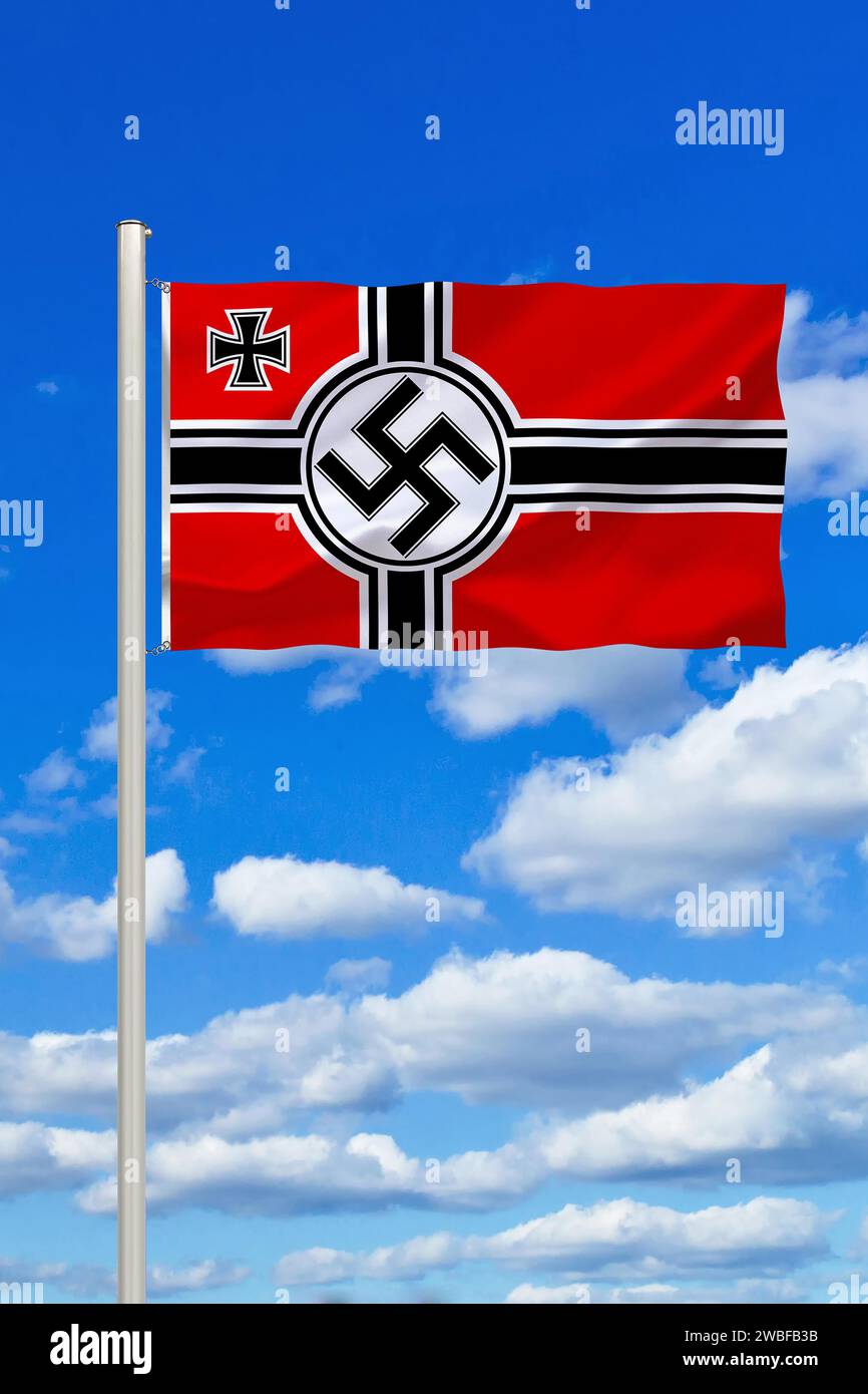 The historical flag of the German Reich, war flag from 1938, 1945, Studio Stock Photo