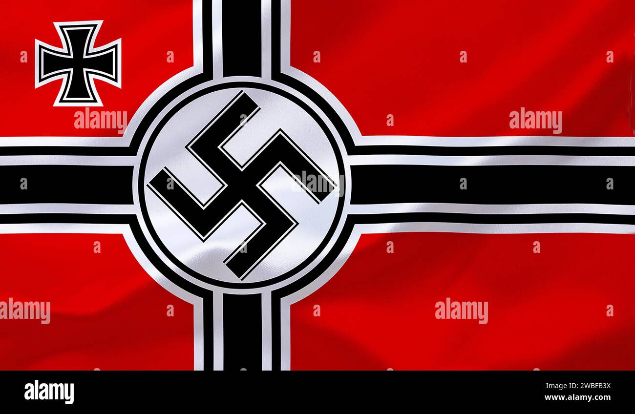 The historical flag of the German Reich, war flag from 1938, 1945, Studio Stock Photo