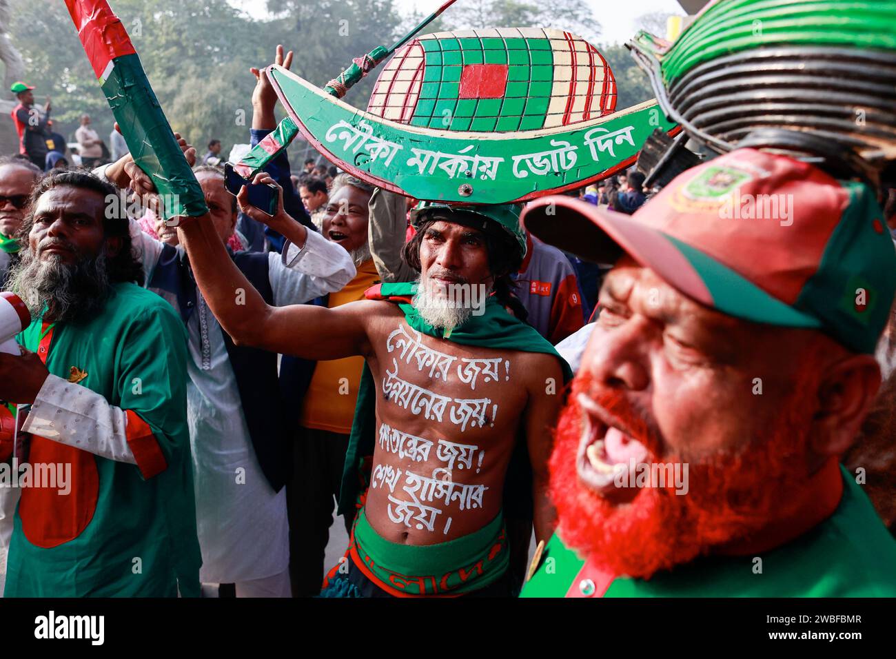 Dhaka, Bangladesh. 10th Jan, 2024. Bangladesh Awami League leaders and