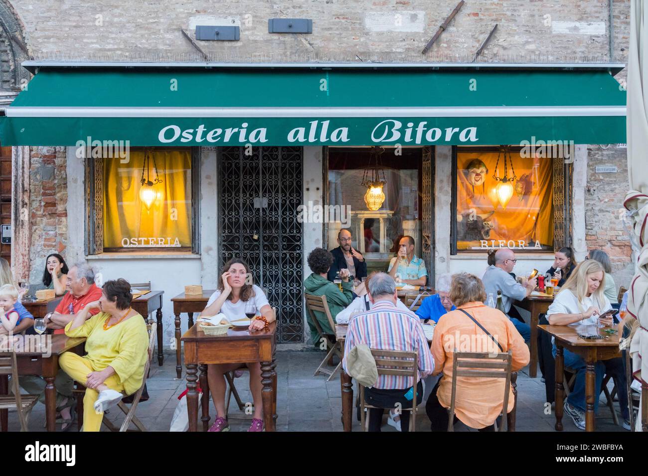 Restaurant on Campo Santa Margherita, Dorsoduro district, Venice, Veneto, Italy Stock Photo