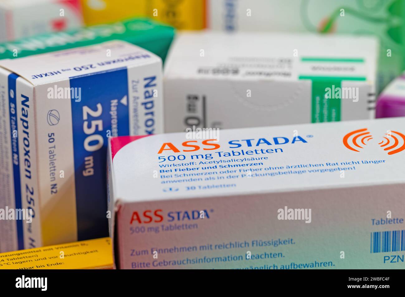 Various medications in Germany in 2023, currently with delivery difficulties Stock Photo