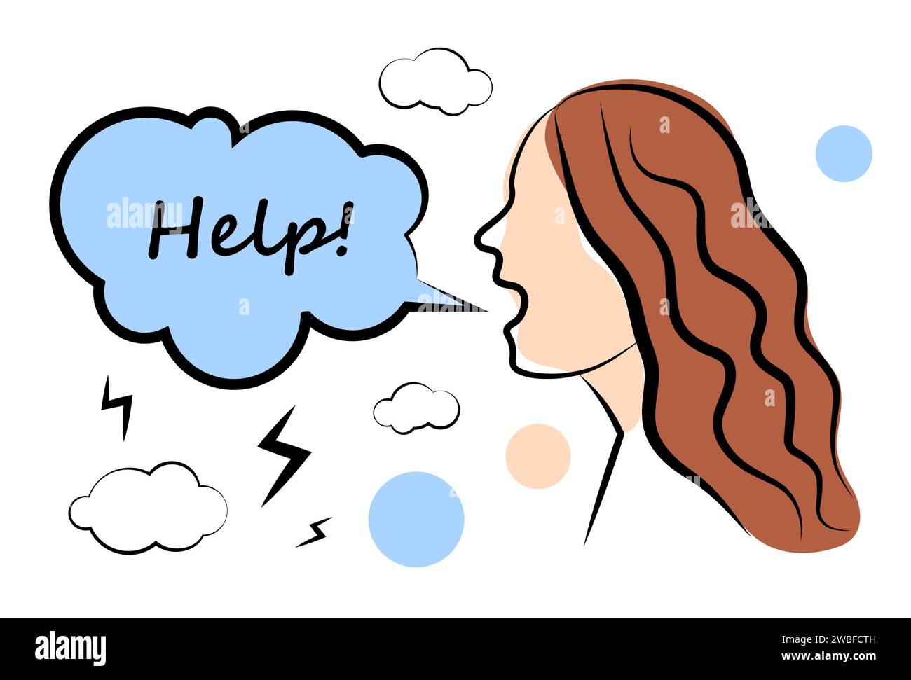 A woman asks for help Stock Vector