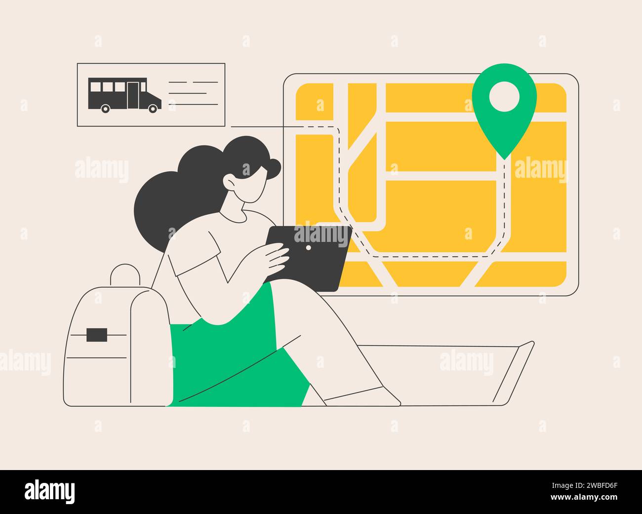 School bus tracking system abstract concept vector illustration Stock ...