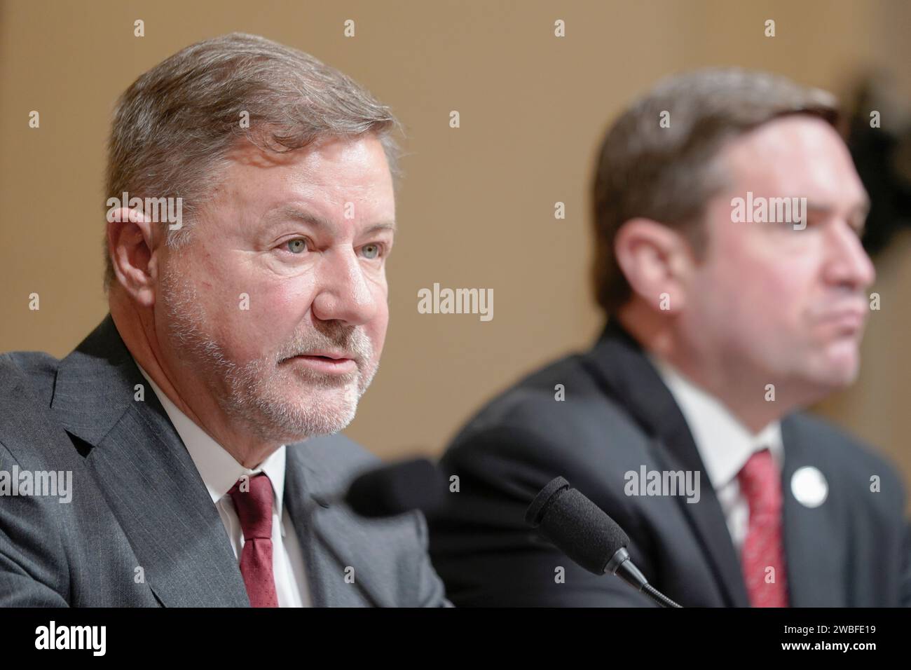 Oklahoma Attorney General Gentner Drummond, left, testifies during a