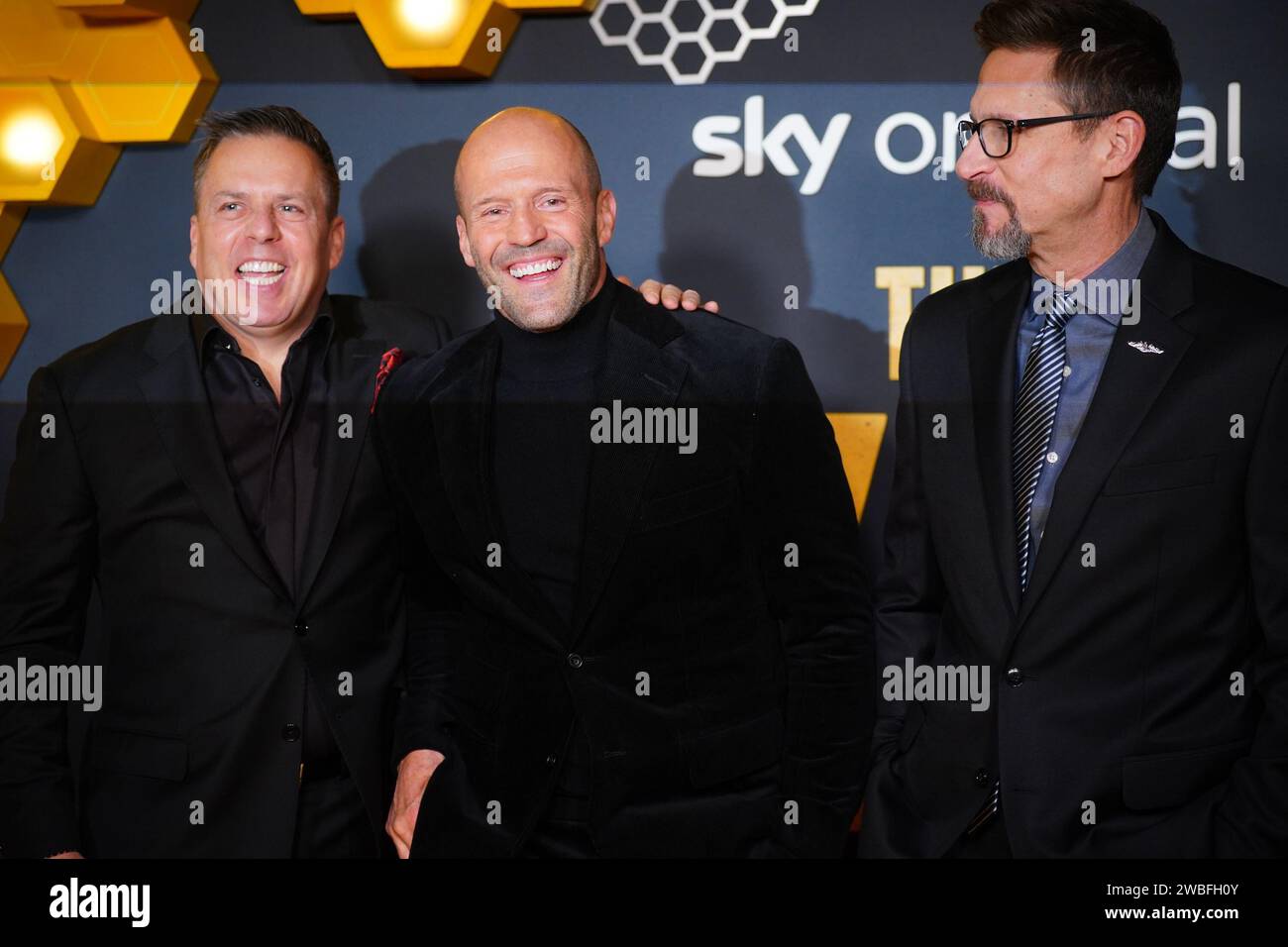 (left to right)Chris Long, Jason Statham and David Ayer attend the UK