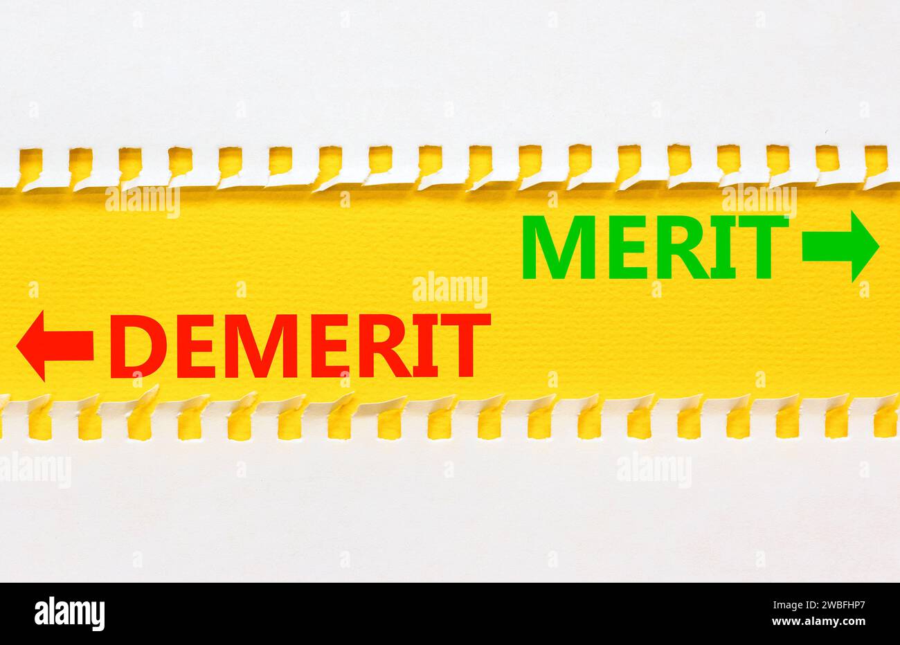 Demerit or merit symbol. Concept word Demerit or Merit on beautiful ...