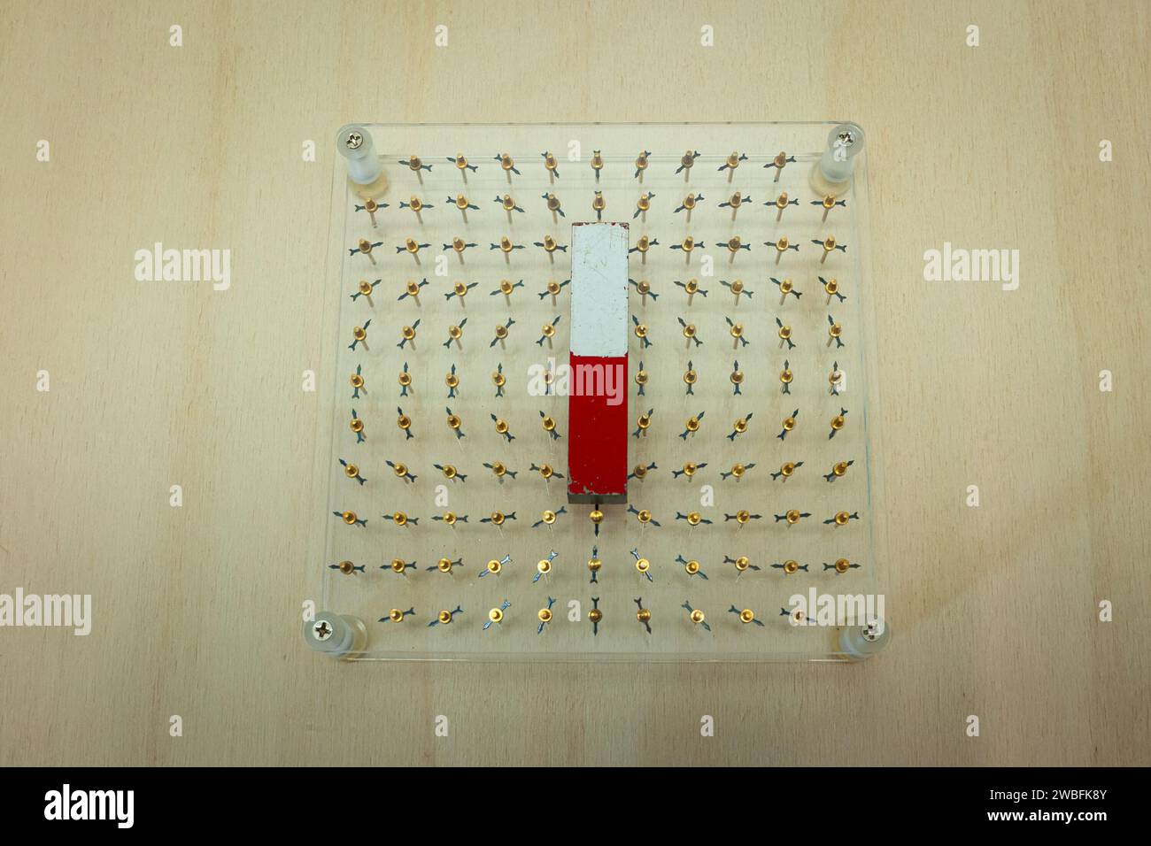 Demonstration of field lines in physics class Stock Photo Alamy