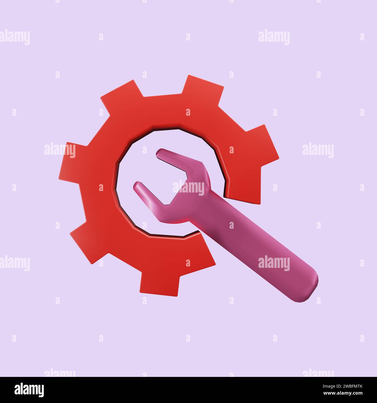 Icon of gears symbolizing settings and customization. Stock Photo