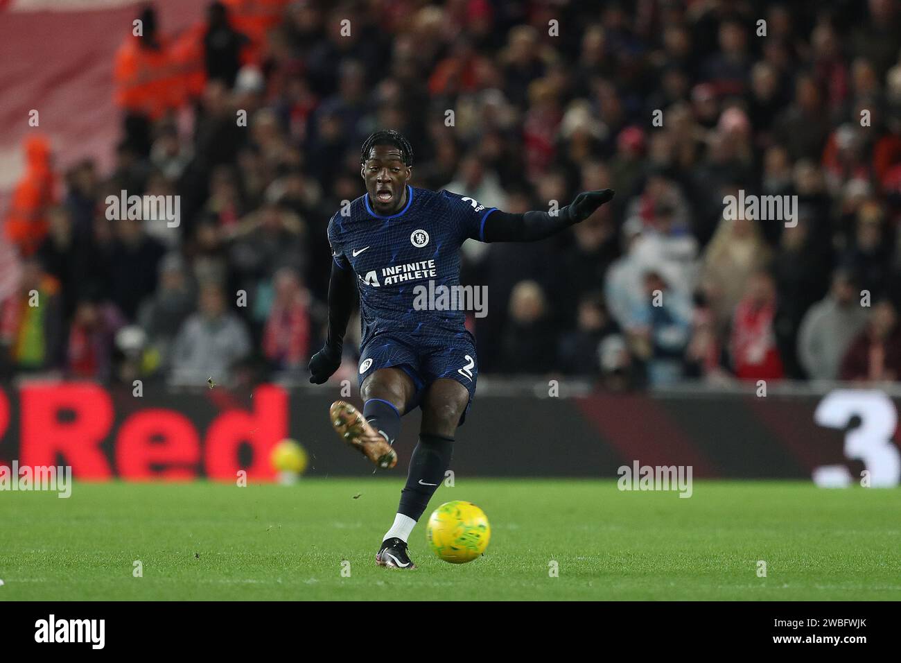 Axel Disasi of Chelsea during the Carabao Cup Semi Final 1st Leg match between Middlesbrough and Chelsea at the Riverside Stadium, Middlesbrough on Tuesday 9th January 2024. (Photo: Mark Fletcher | MI News) Credit: MI News & Sport /Alamy Live News Stock Photo