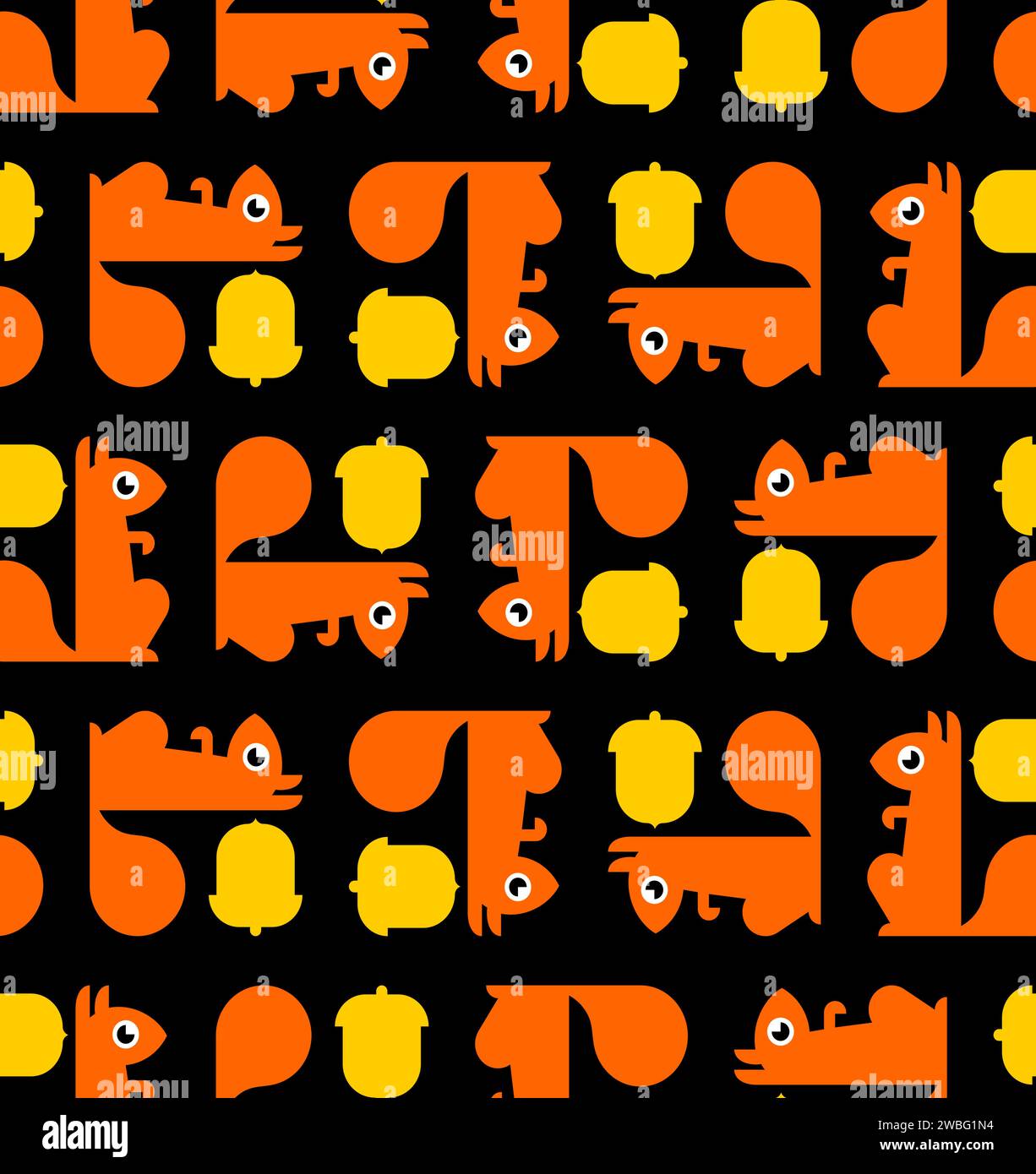 Squirrel pattern seamless. bun tree-dwelling rodent with a bushy tail ...