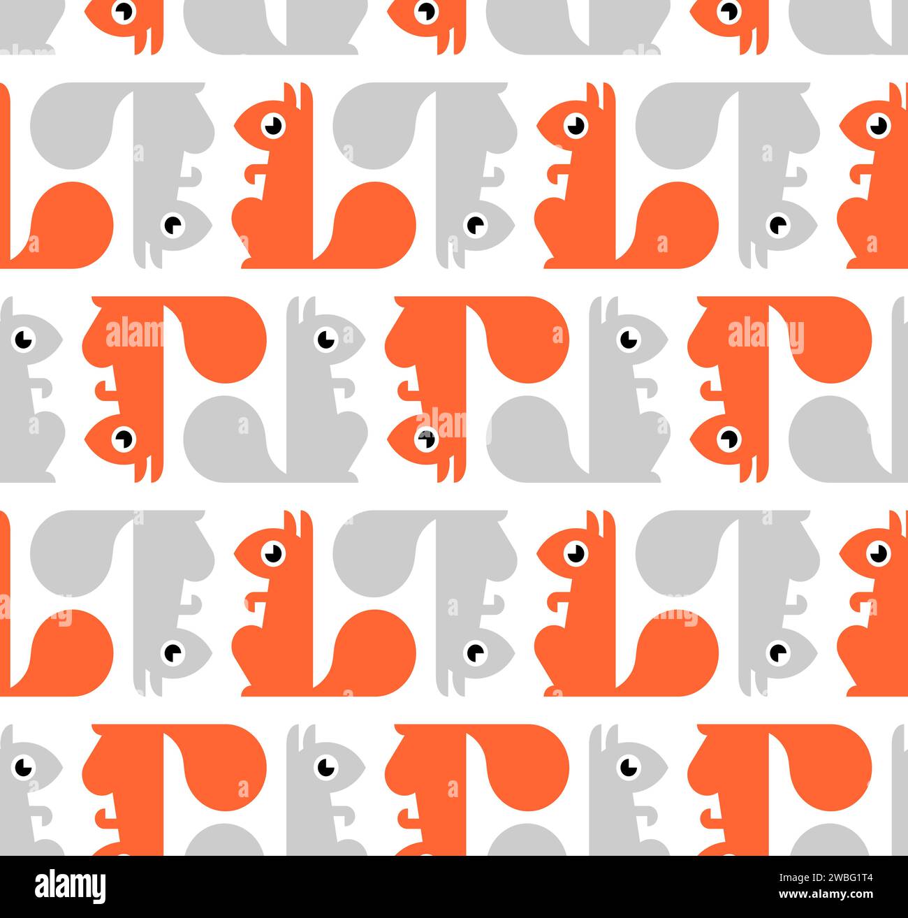 Squirrel pattern seamless. bun tree-dwelling rodent with a bushy tail ...