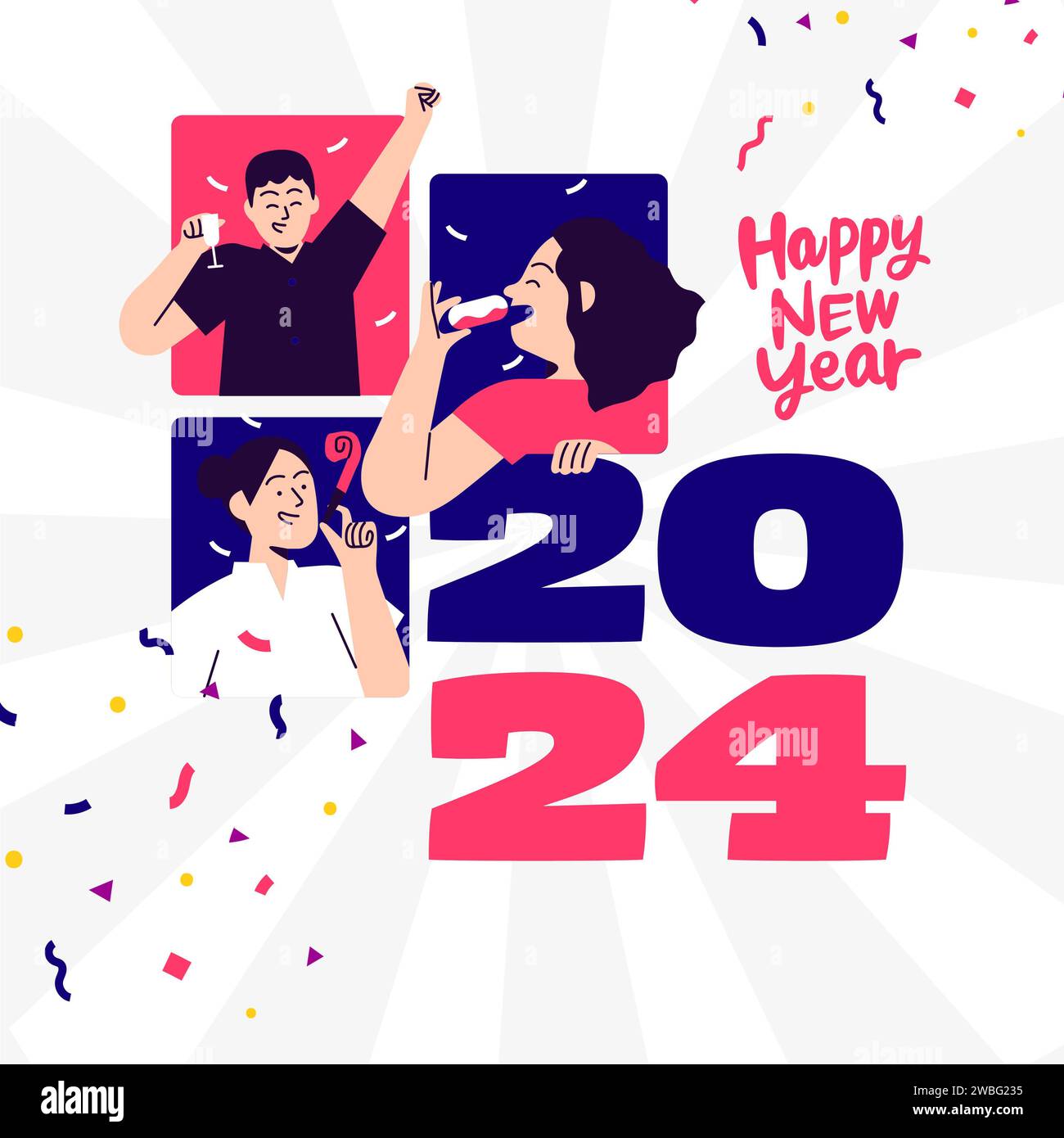 Construction concept 2024, preparations to 2024. Happy New Year