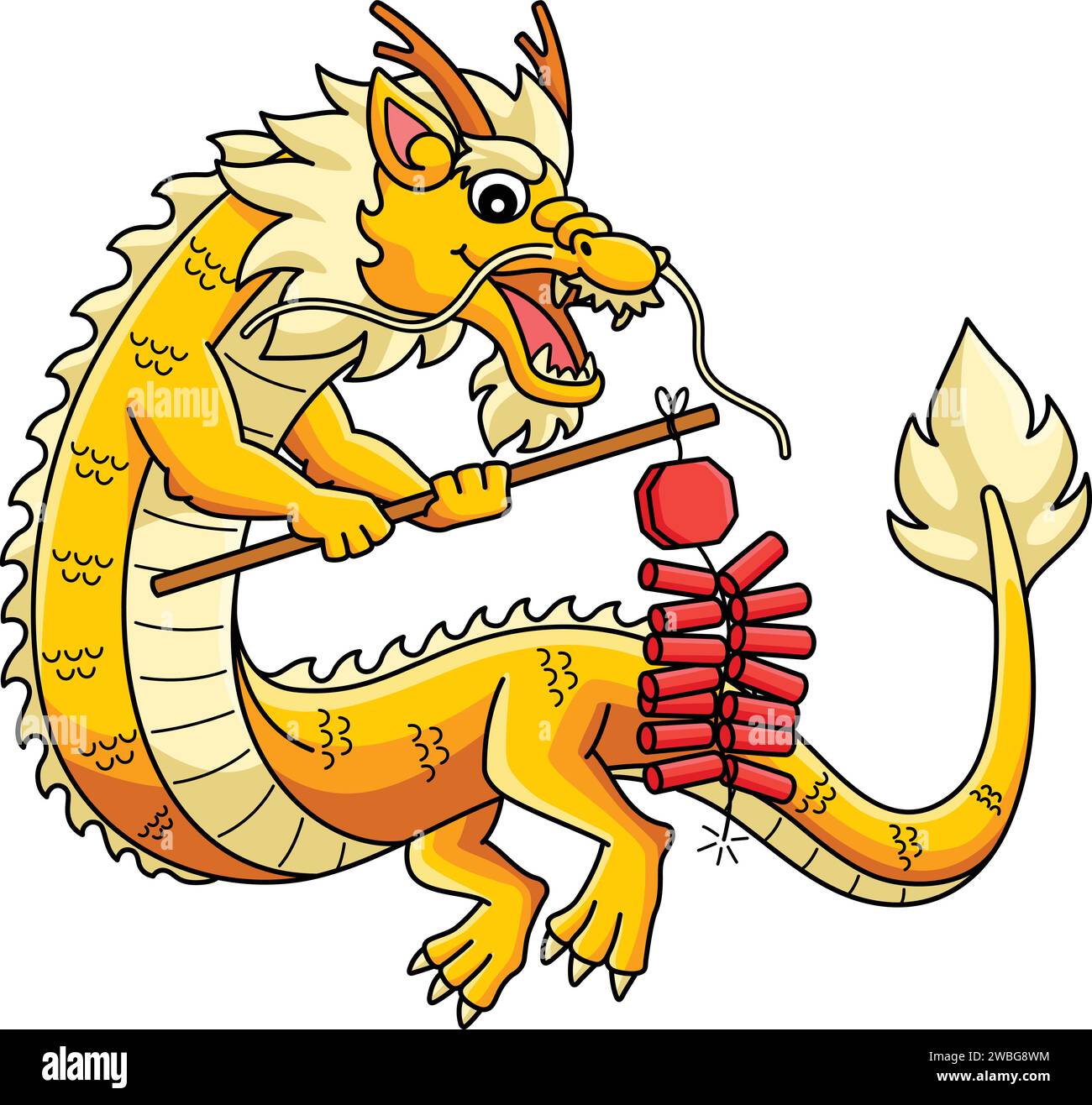 Year of the Dragon Fireworks Cartoon Clipart Stock Vector Image & Art ...
