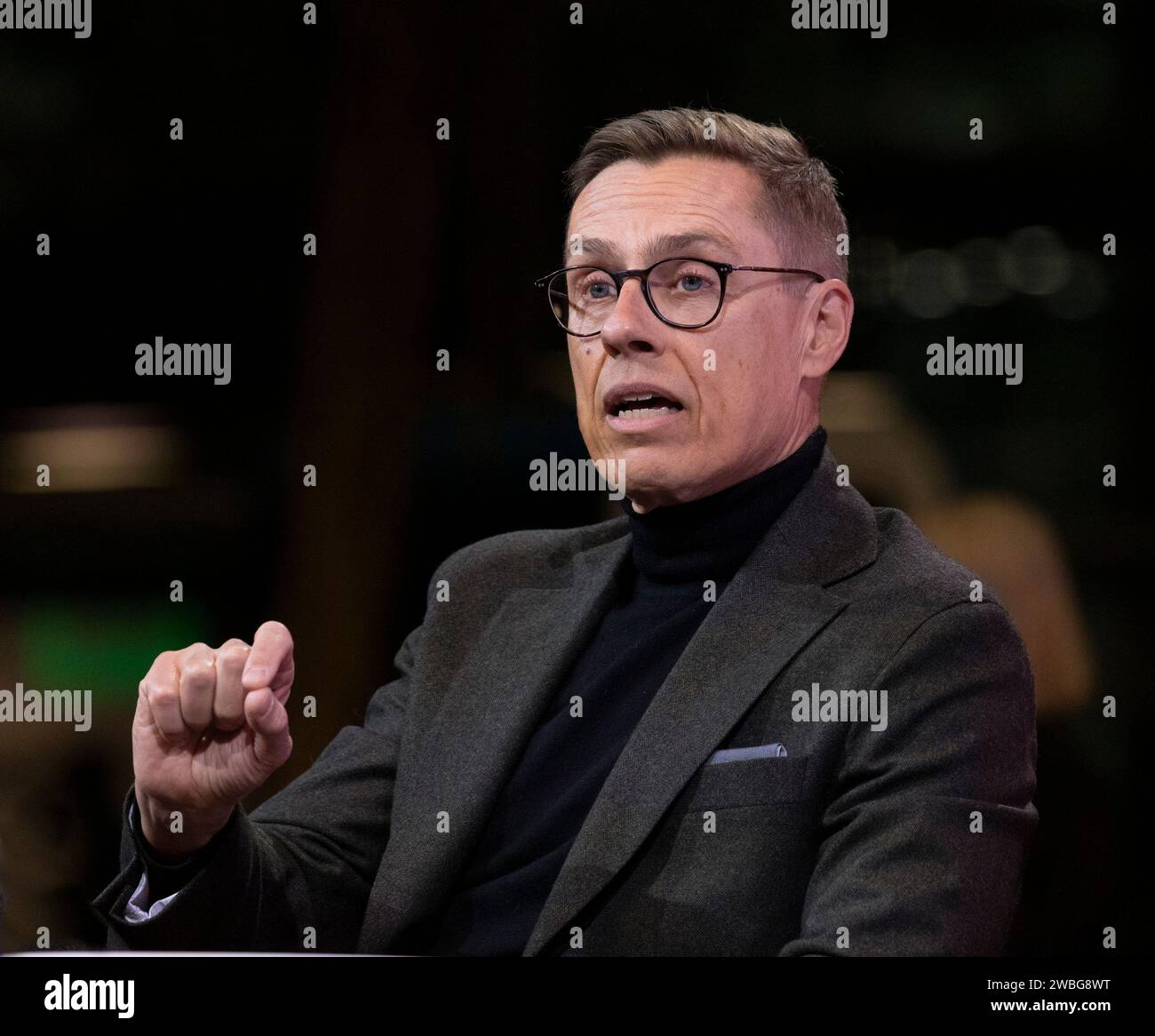 Alexander Stubb running for Presidency of the Republic of Finland in 2024 as the candidate of the National Coalition Party. Stock Photo