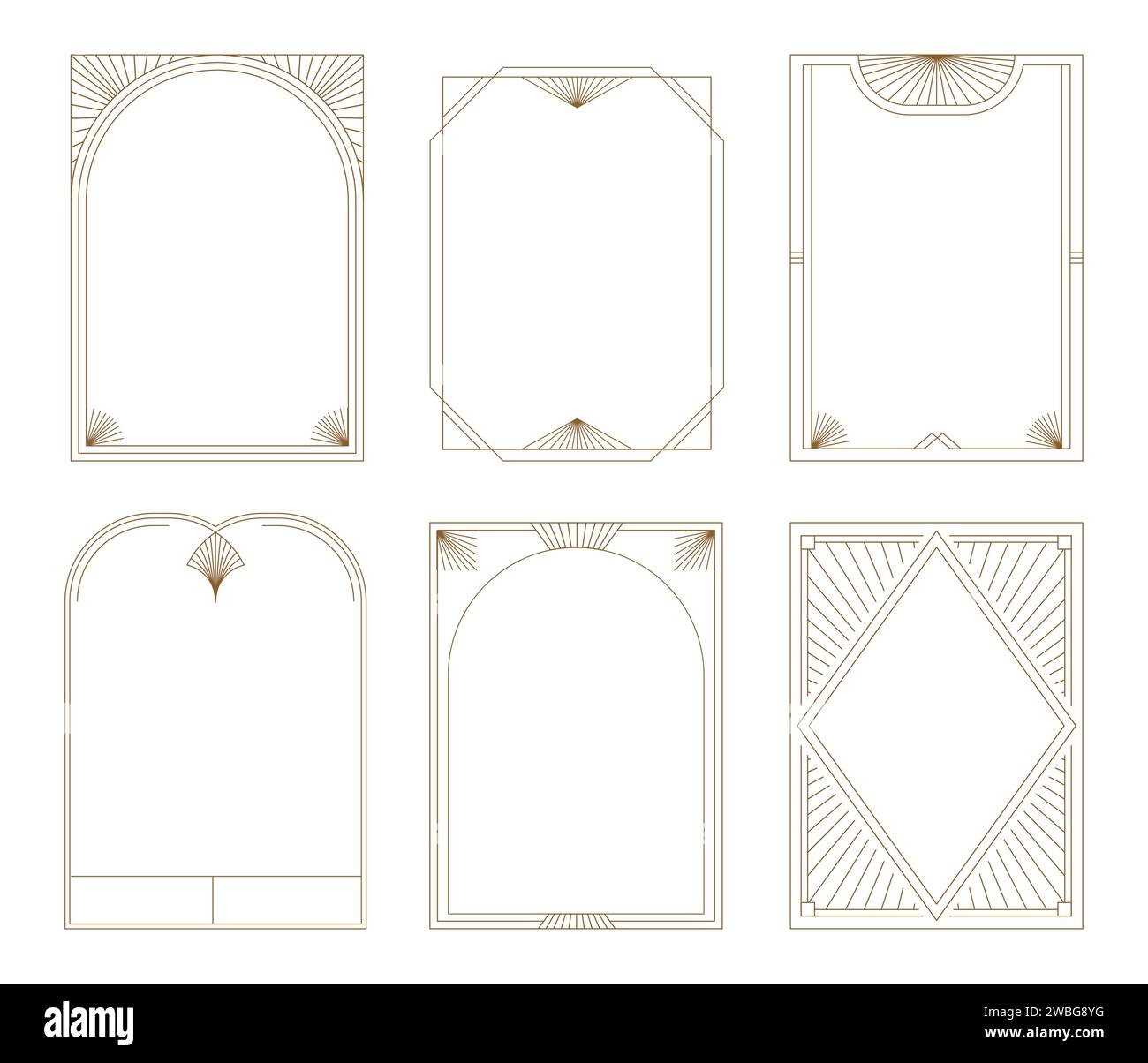Art Deco frames minimalist collection. Elegant luxury borders and