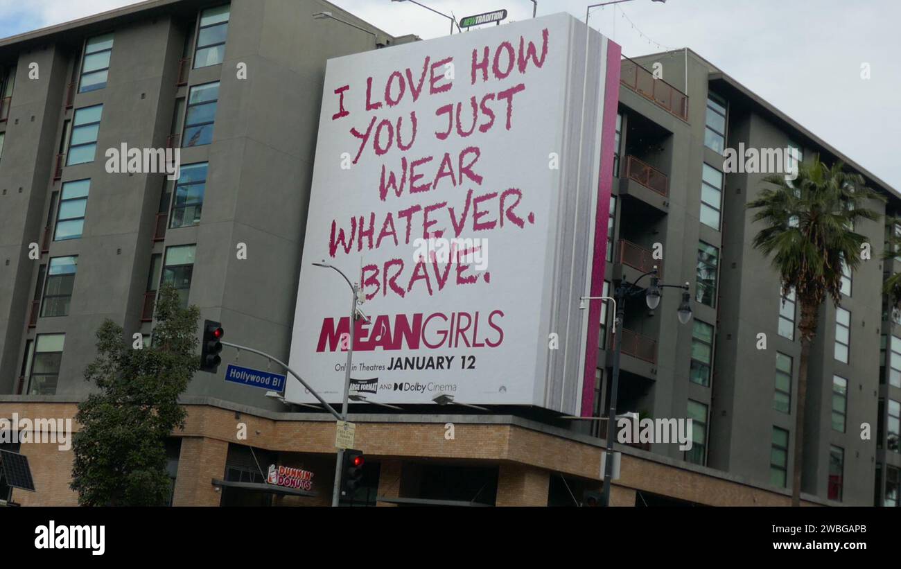 Los Angeles, California, USA 9th January 2024 Mean Girls Billboard on
