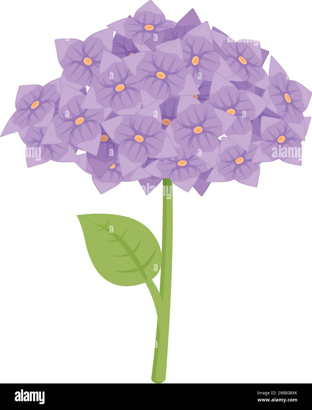 Purple flower icon cartoon vector. Garden hydrangea. Bloom beauty Stock ...