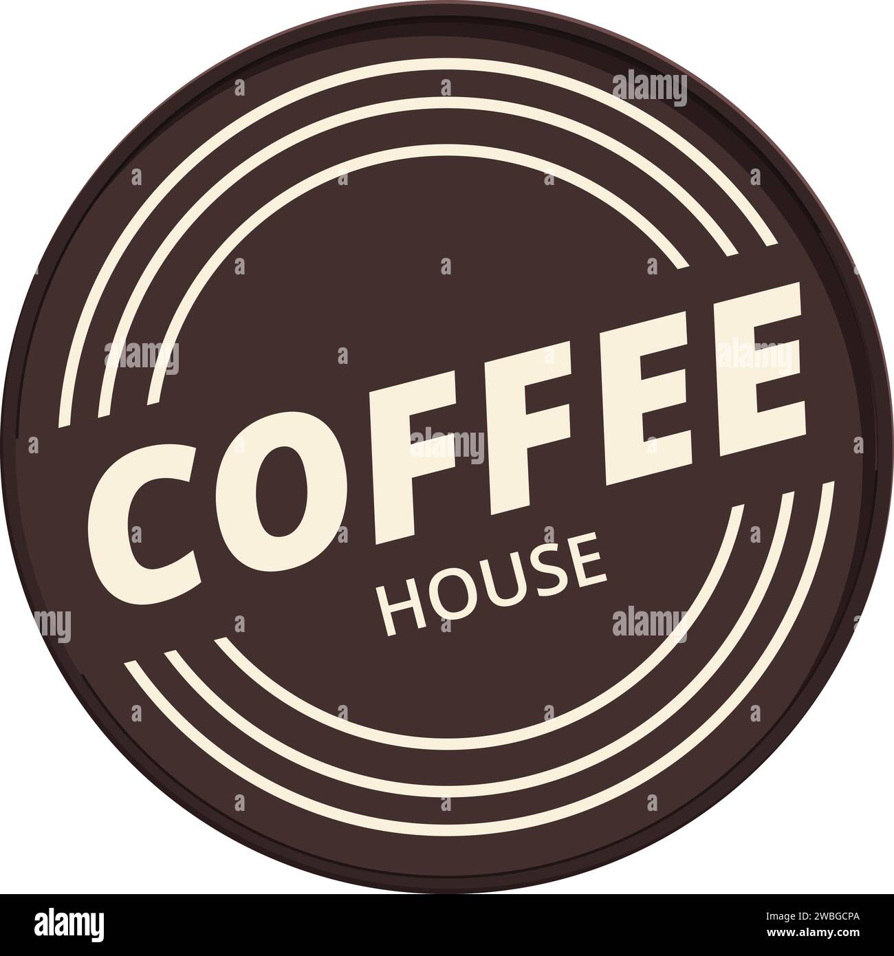 Coffee house structure icon cartoon vector. Timber bean mug. Road cafeteria Stock Vector