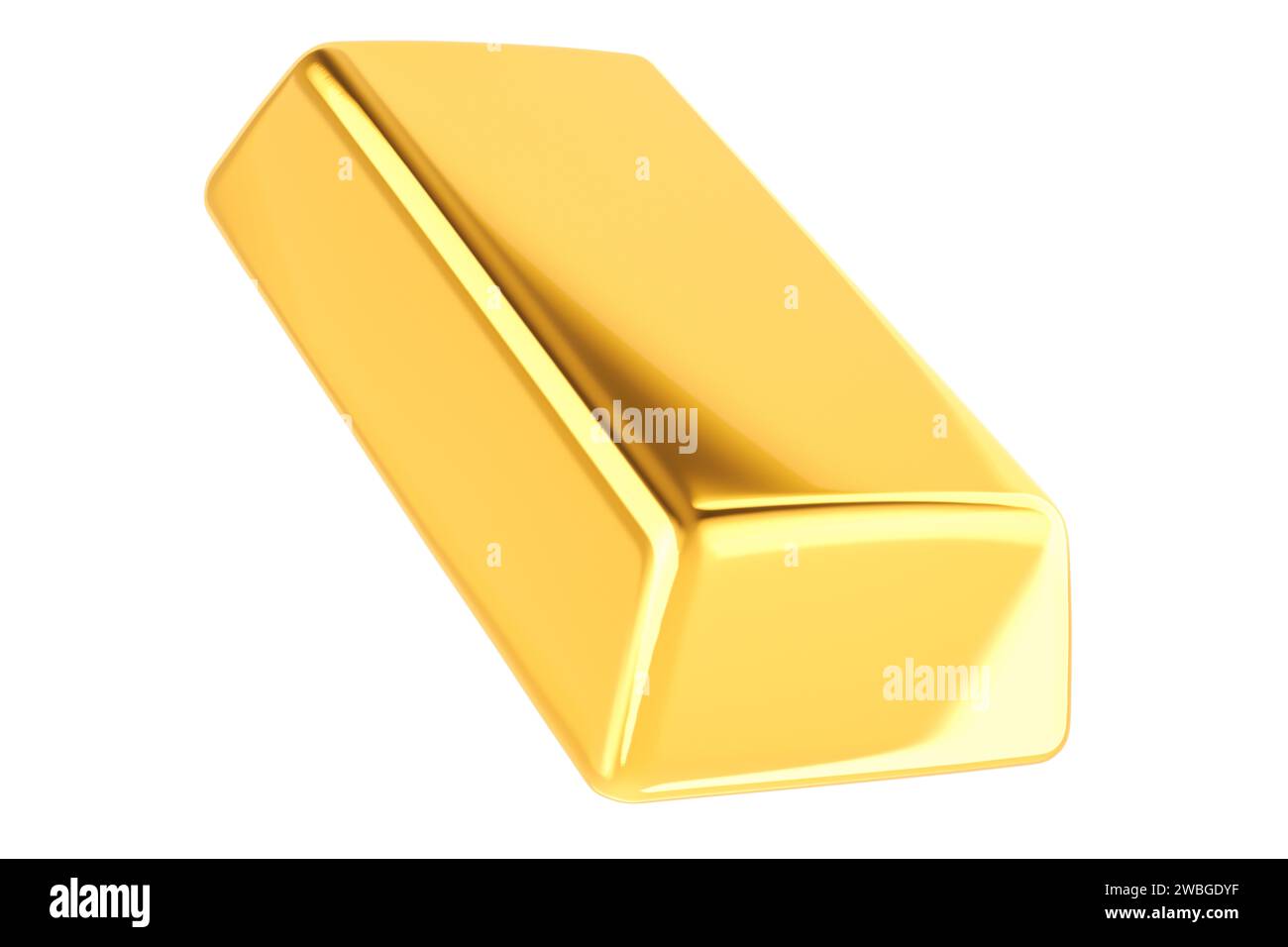 Gold ingot, 3D rendering isolated on white background Stock Photo - Alamy