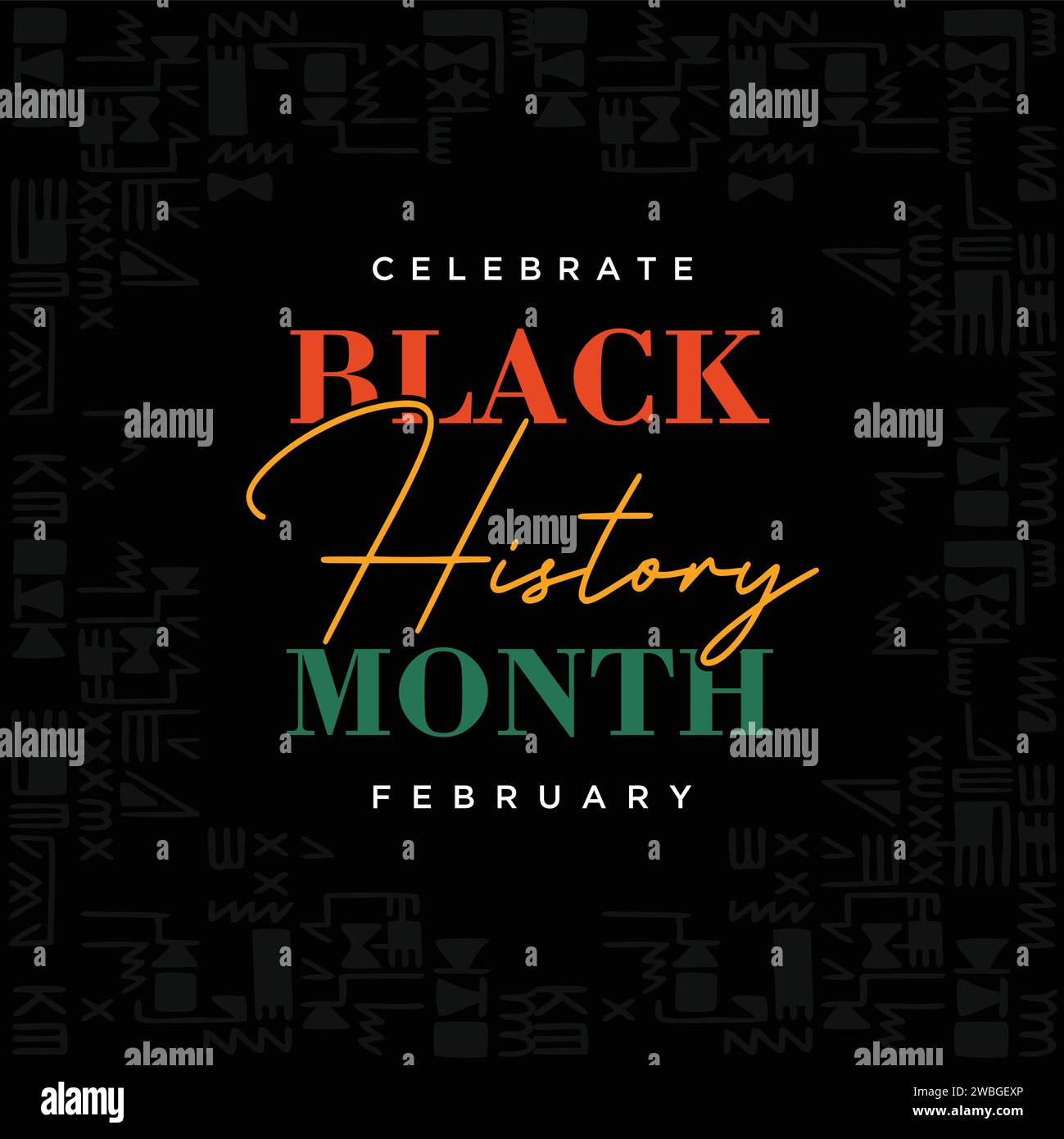 Black History Month celebrate letter template design. Vector ...