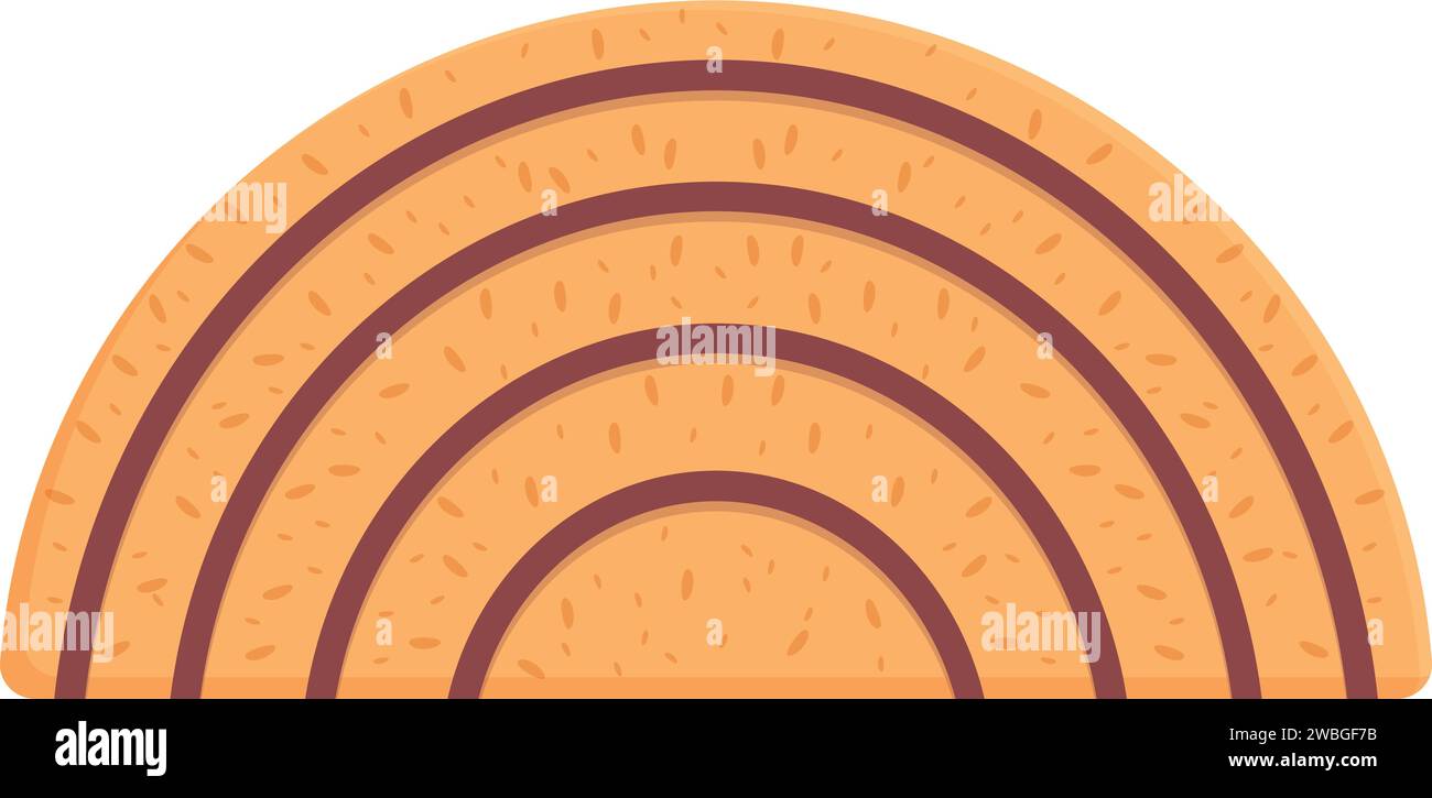 Half circle door mat icon cartoon vector. Area entry. House carpet