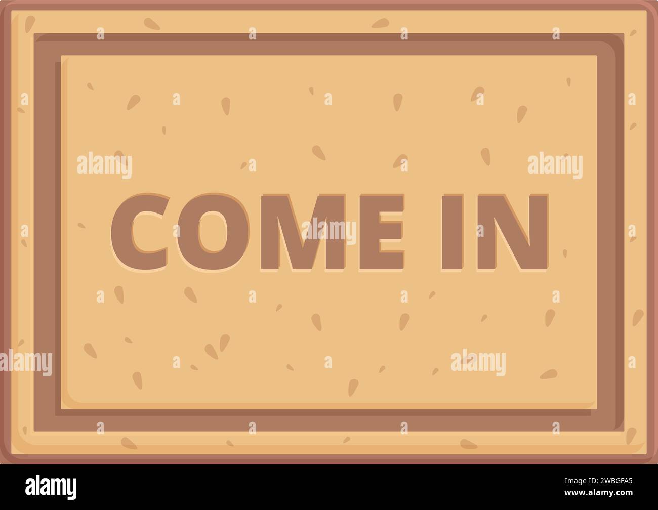 Come in door mat icon cartoon vector. Space Clean lamp wall