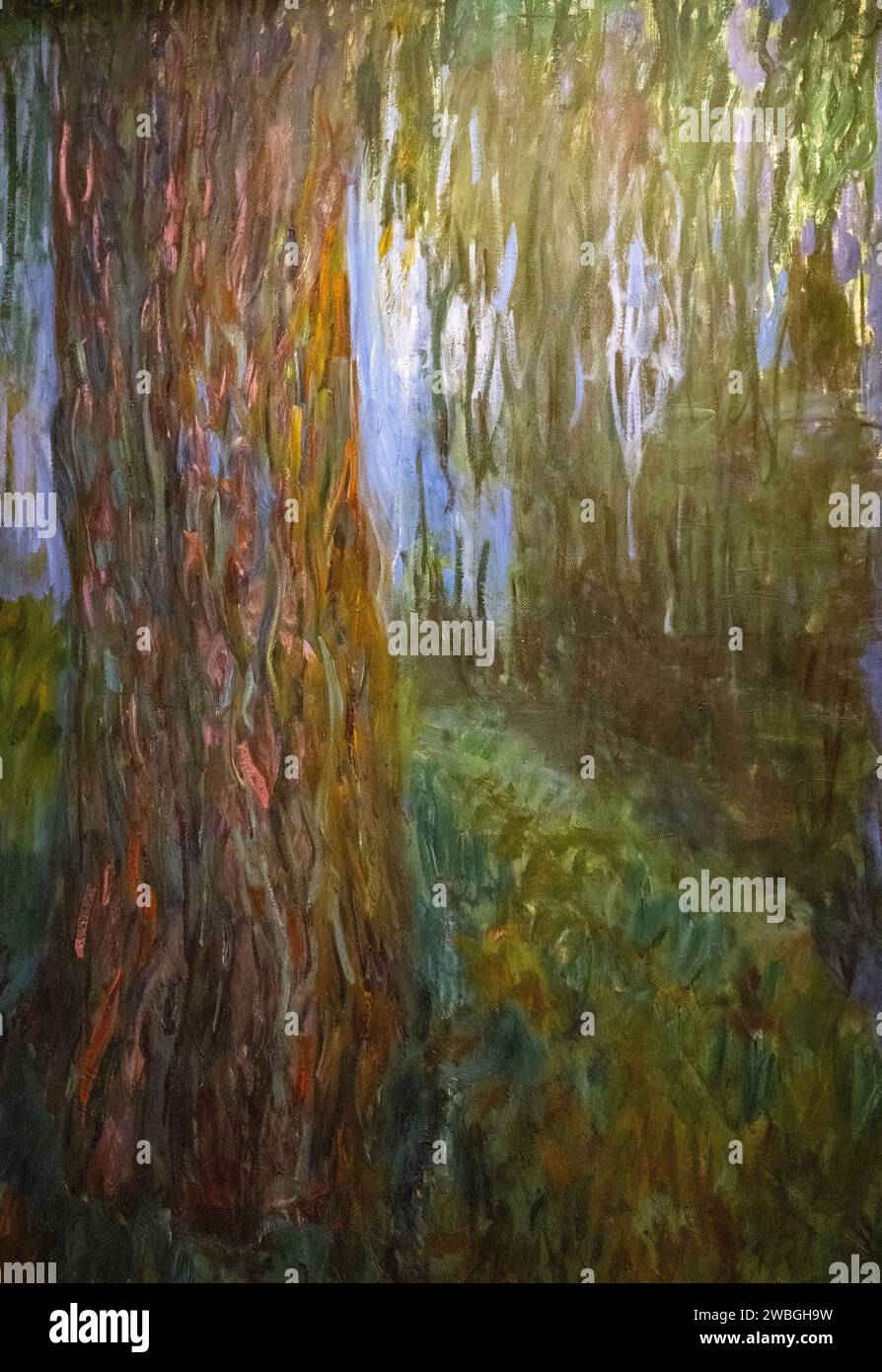 painting, "Weeping Willow and Water Lily Pond" by Claude Monet from ...