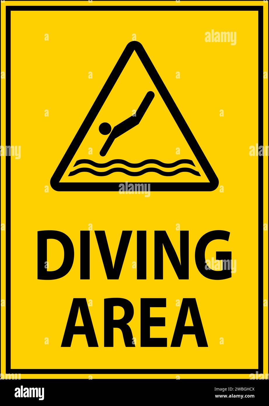 Water Safety Sign Caution Diving Area Stock Vector Image & Art Alamy