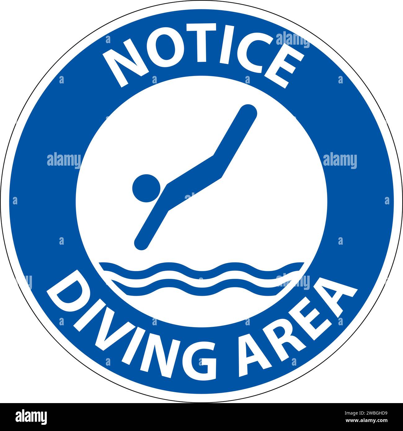 Water Safety Sign Notice Diving Area Stock Vector Image & Art Alamy
