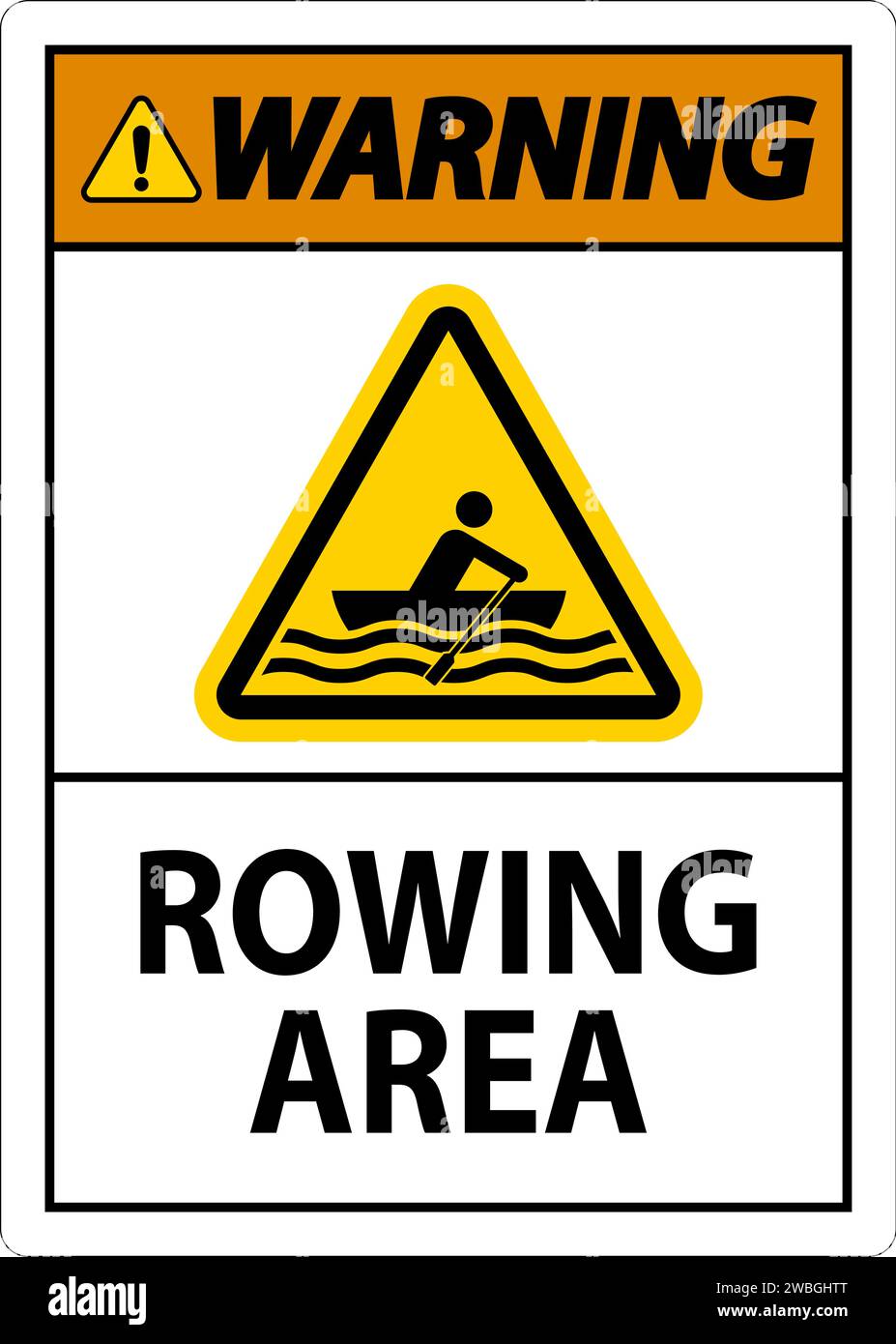 Water Safety Sign Warning Rowing Area Stock Vector Image & Art Alamy