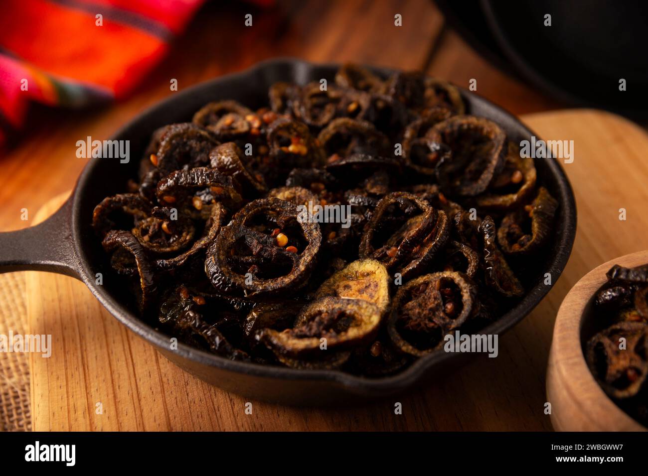 Chicharron de Chile. Crispy chili fried in olive oil with spices, easy