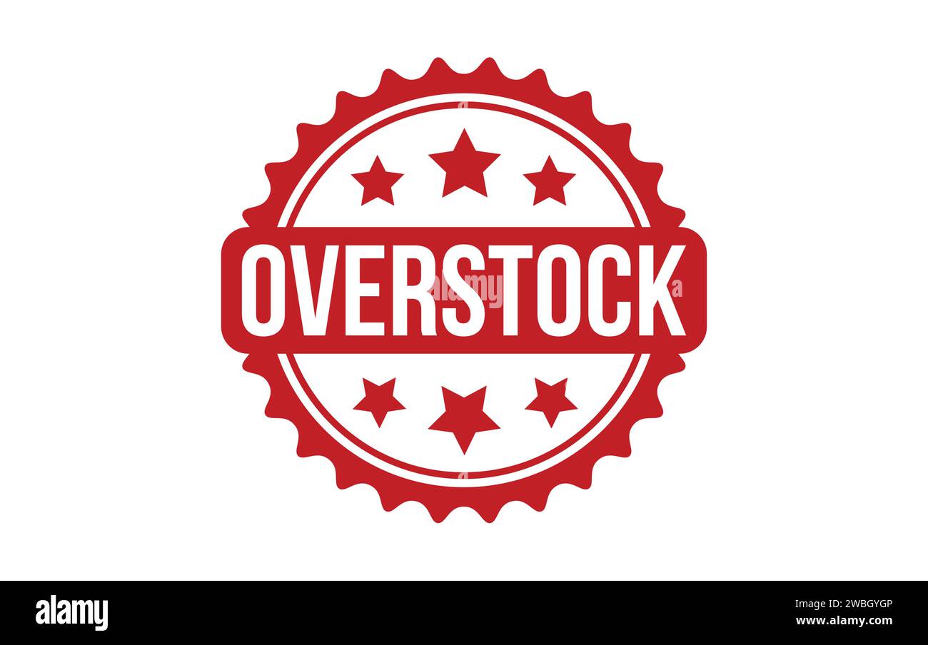 Overstock Stamp. Red Overstock Rubber grunge Stamp Stock Vector