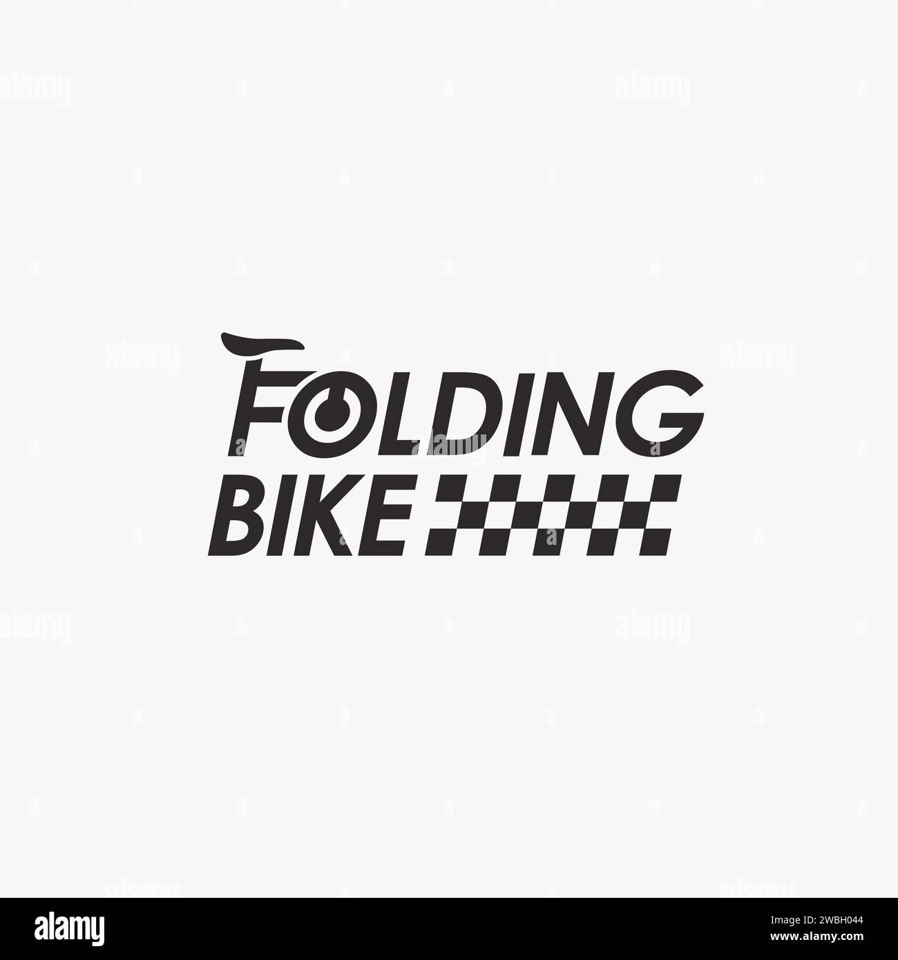 Wordmark folding bike logo vector template on white background Stock Vector