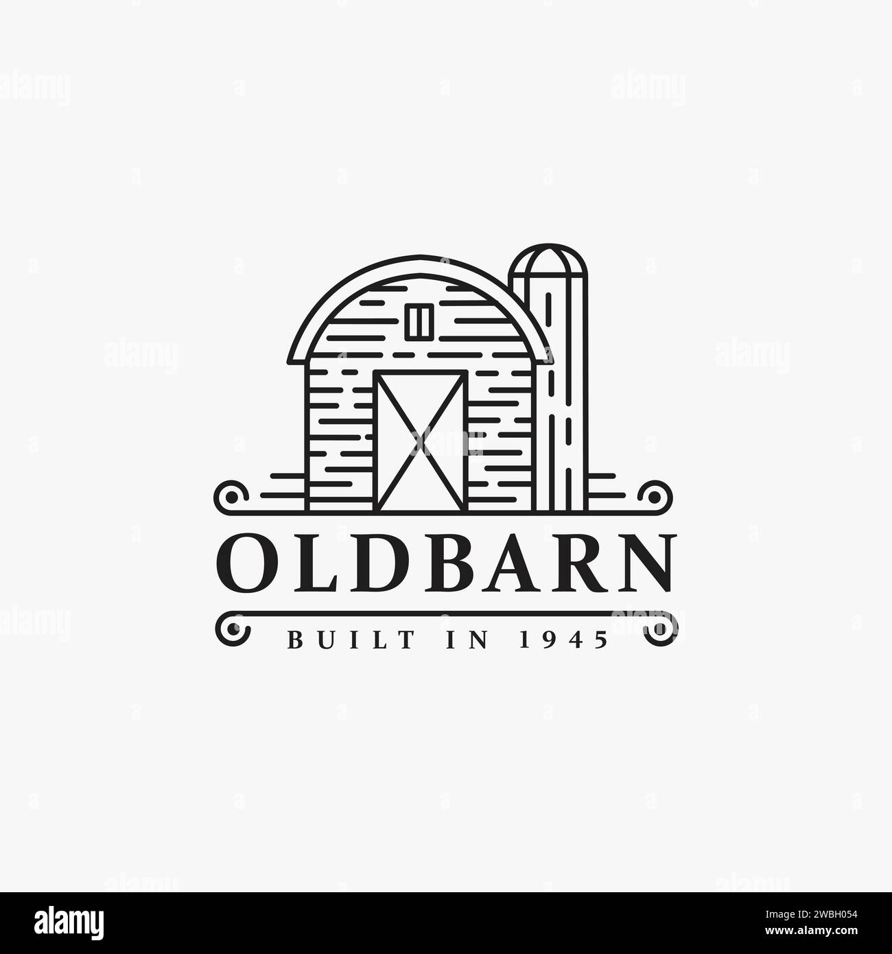 Vintage retro classic old barn farm logo icon vector template with line