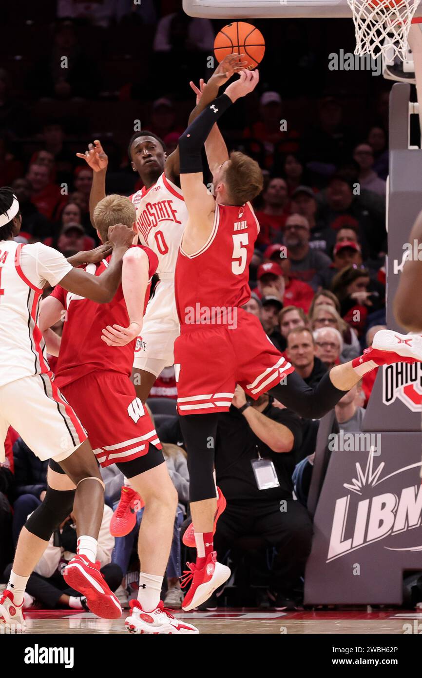 Columbus, Ohio, USA. 10th Jan, 2024. Ohio State Buckeyes guard Scotty
