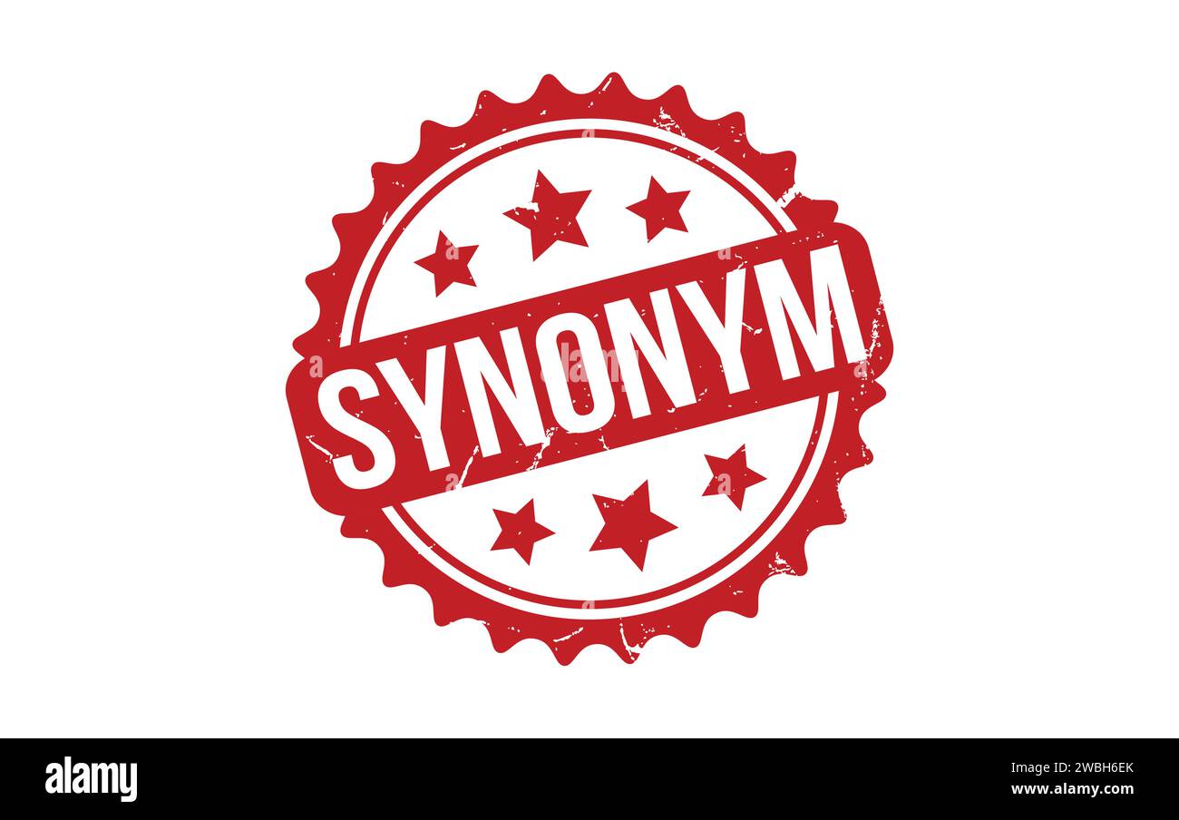 Synonym Stamp. Red Synonym Rubber grunge Stamp Stock Vector
