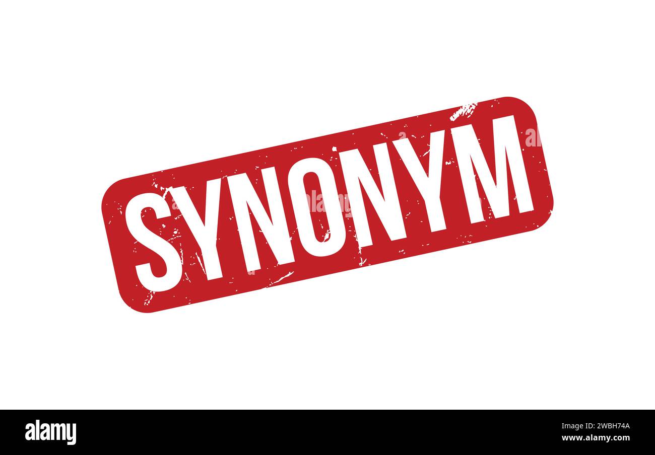 Synonym Stamp. Red Synonym Rubber grunge Stamp Stock Vector