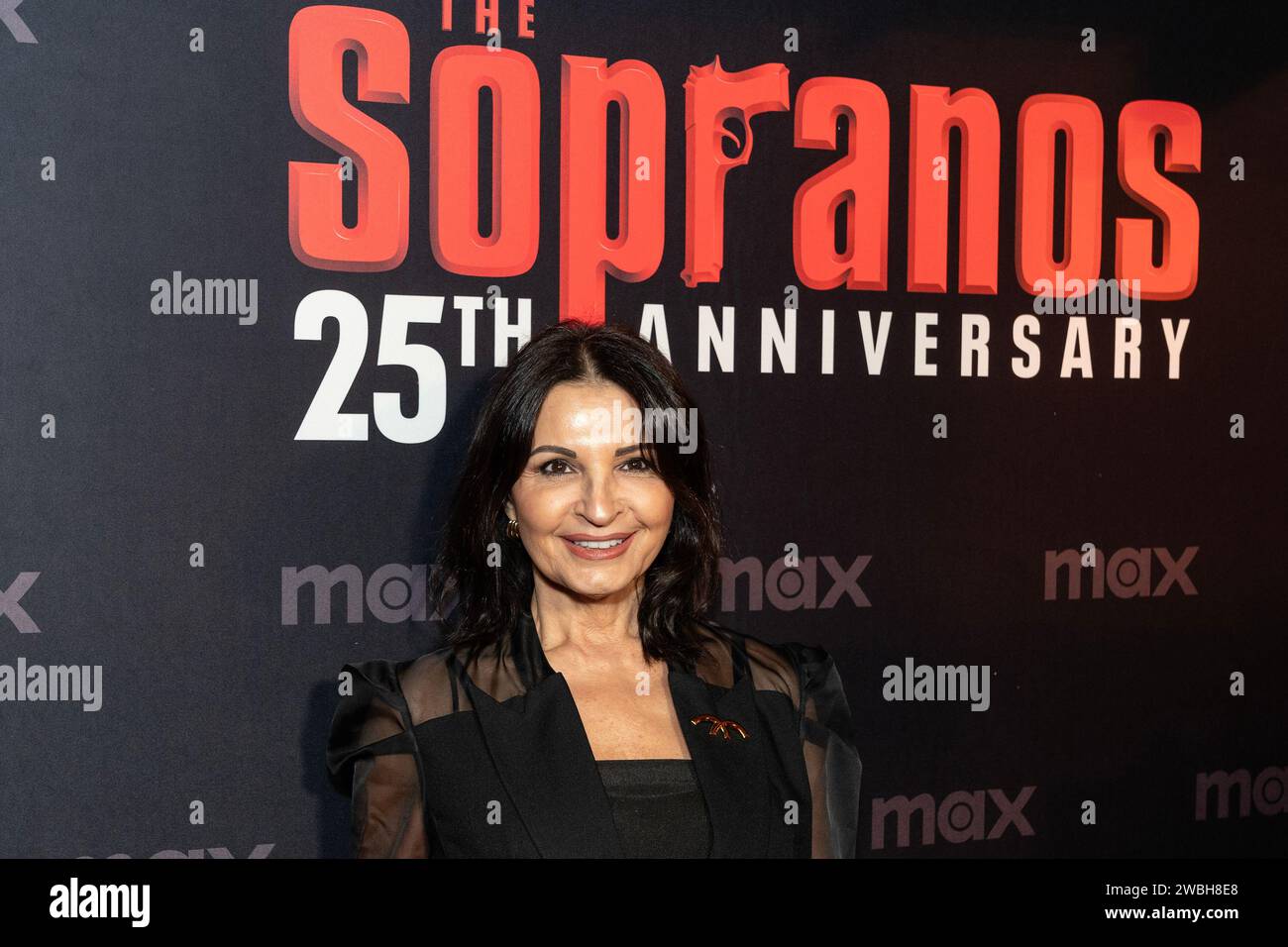 New York, USA. 10th Jan, 2024. Kathrine Narducci attends HBO's 'The Sopranos' 25th anniversary celebration The Family Dinner at Da Nico Ristorante in New York on January 10, 2024. (Photo by Lev Radin/Sipa USA) Credit: Sipa USA/Alamy Live News Stock Photo