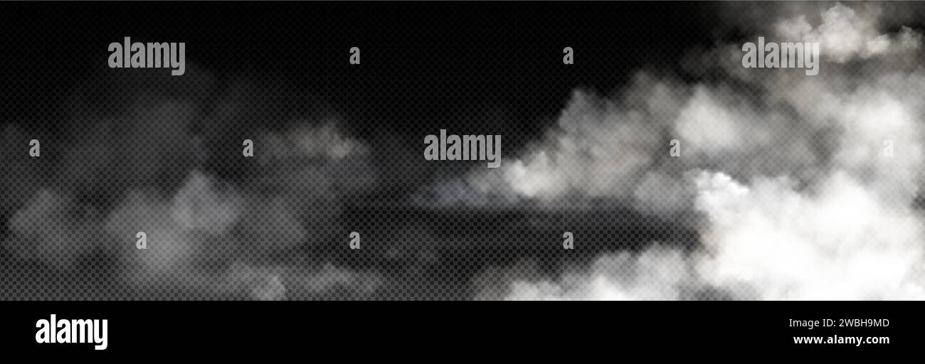 White smoke cloud with overlay effect on transparent background ...