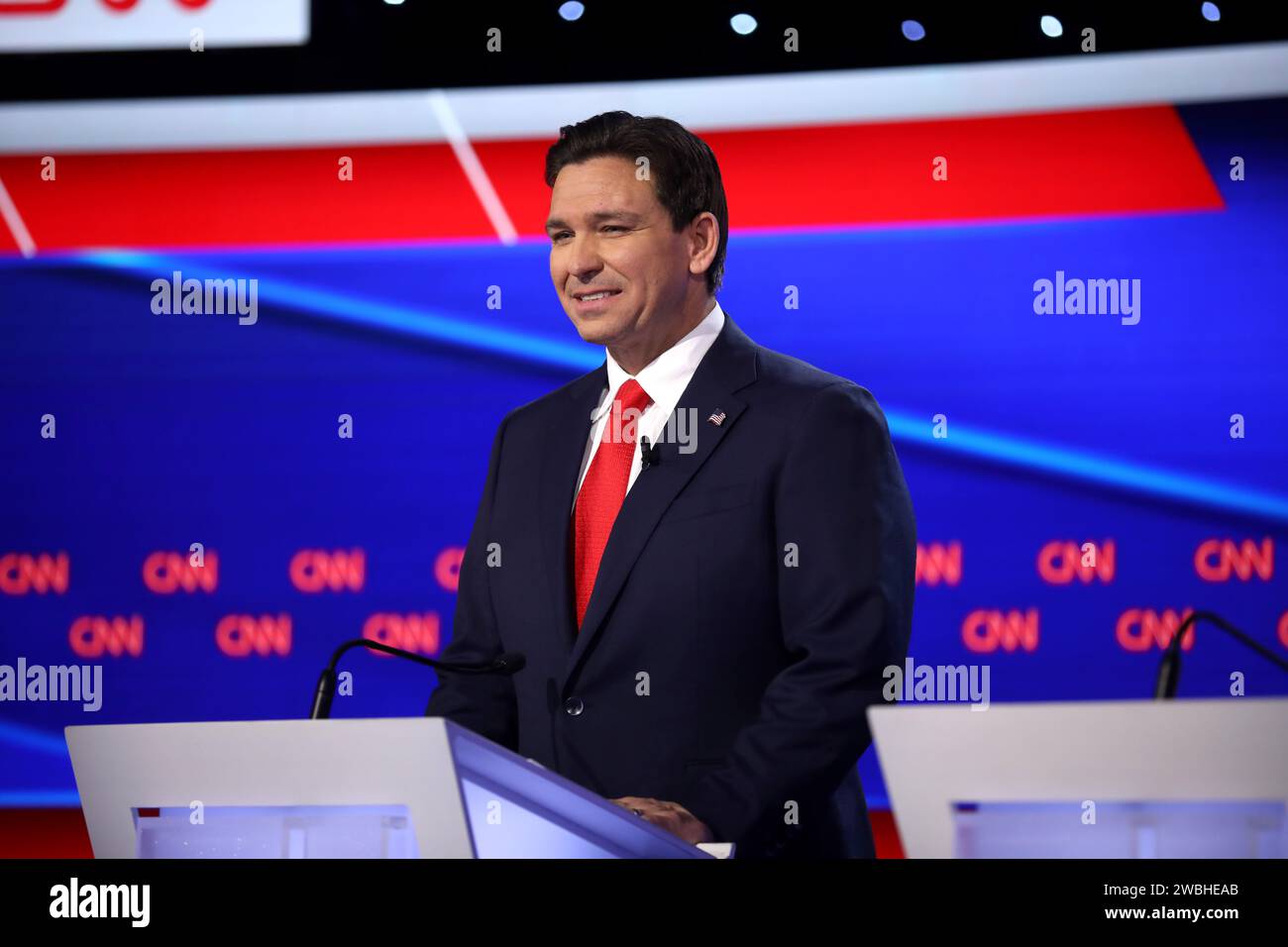 Des Moines, Iowa, USA. 10th Jan, 2024. Governor RON DESANTIS
