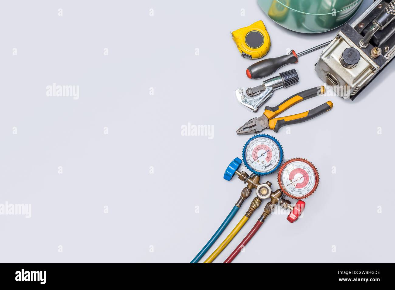 Tools for air conditioning repair and maintenance Stock Photo - Alamy