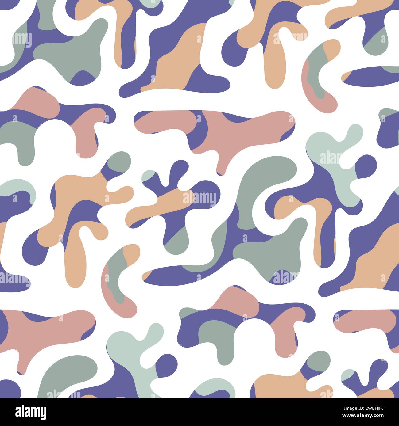 Freeform blob shapes pattern. Abstracts amoeba seamless pattern, freeform organic elements. Stock Vector