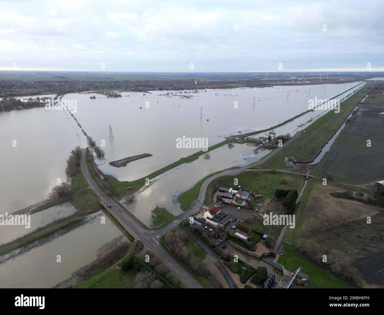 The road between Whittlesey and Thorney, near Peterborough