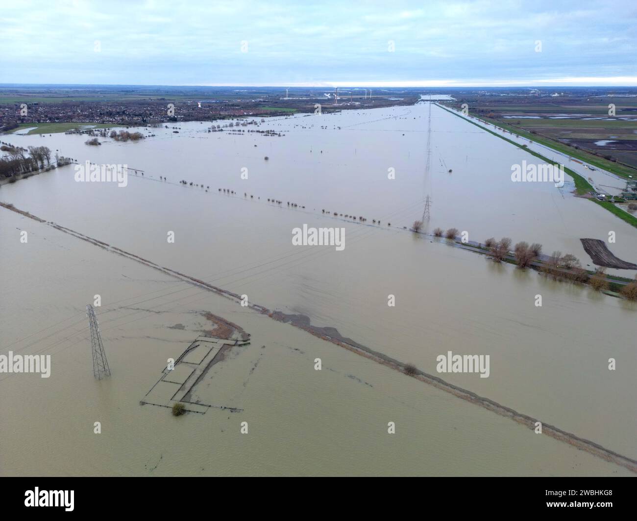 The road between Whittlesey and Thorney, near Peterborough