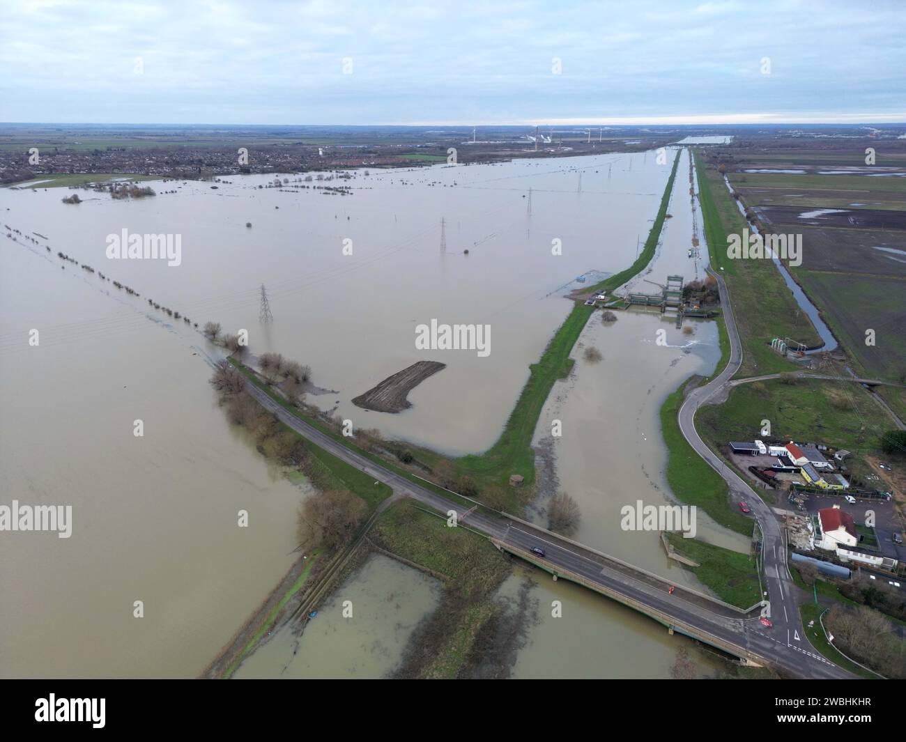 The road between Whittlesey and Thorney, near Peterborough